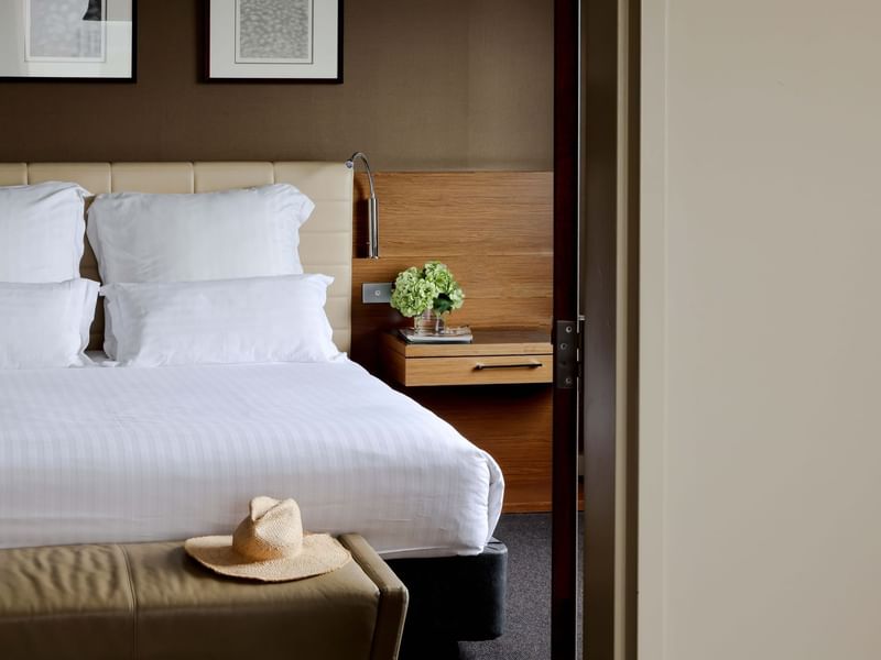 View of the bed arrangement in Executive Suite at Sydney Olympic Park