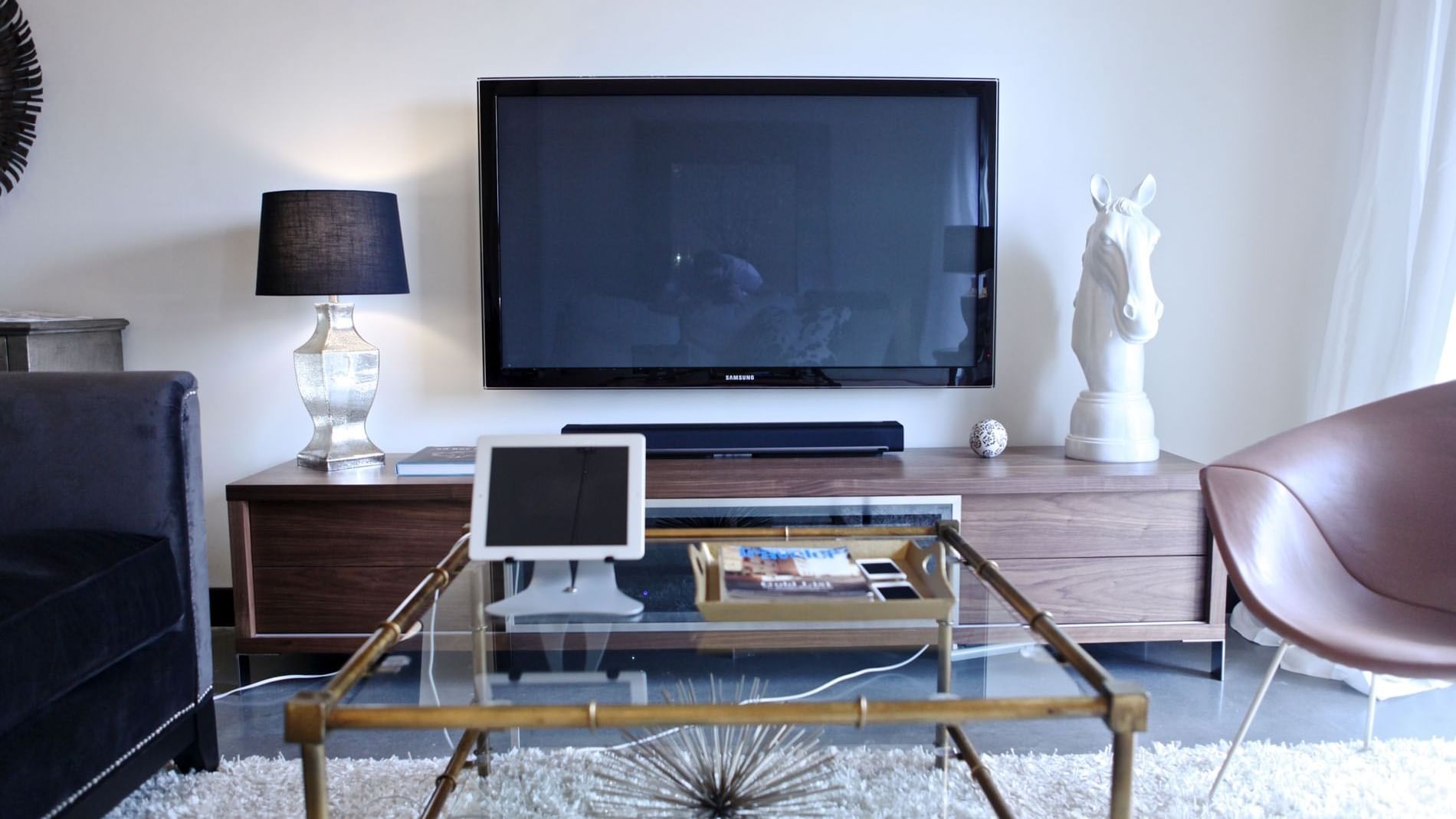 TV lounge area in Penthouse Unit T Two Story at The Mayo Hotel