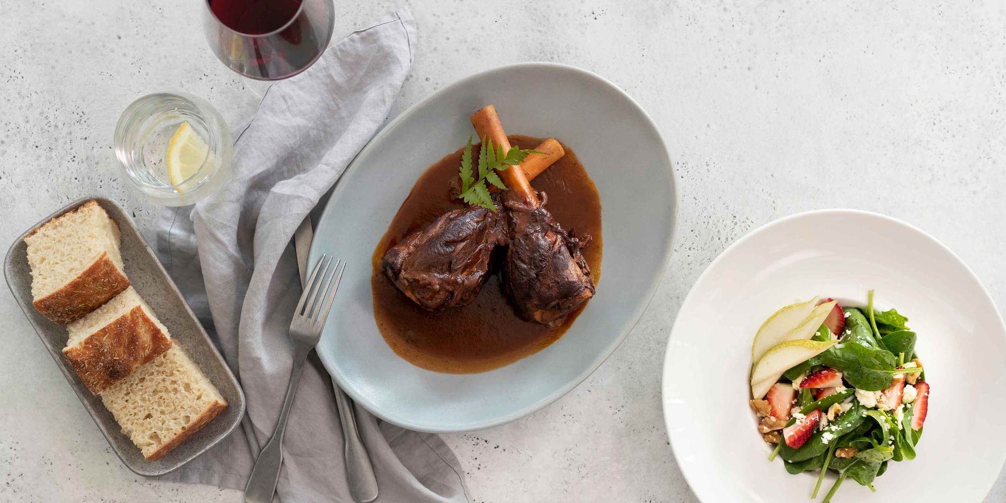 winter menu item lamb shanks at central coast restaurant