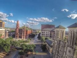 Aerial view of the Main PLaza near Riverwalk Plaza Hotel
