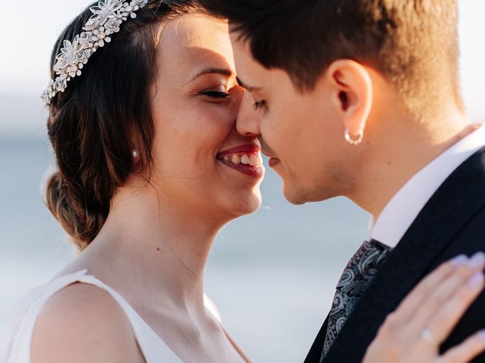 Portrait of a just married couple