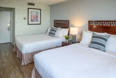 Cozy beds in Standard Room Two Double at Rodd Grand Yarmouth, showing neat accommodations available among hotels in Yarmouth