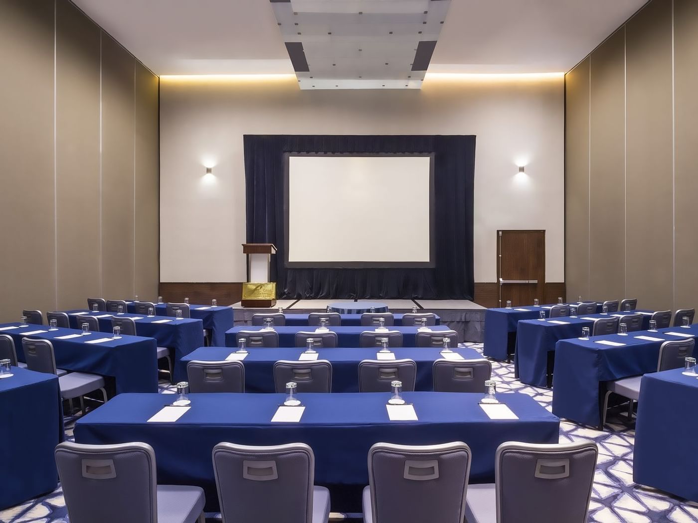 Classroom set-up in a meeting room at Grand Fiesta Americana