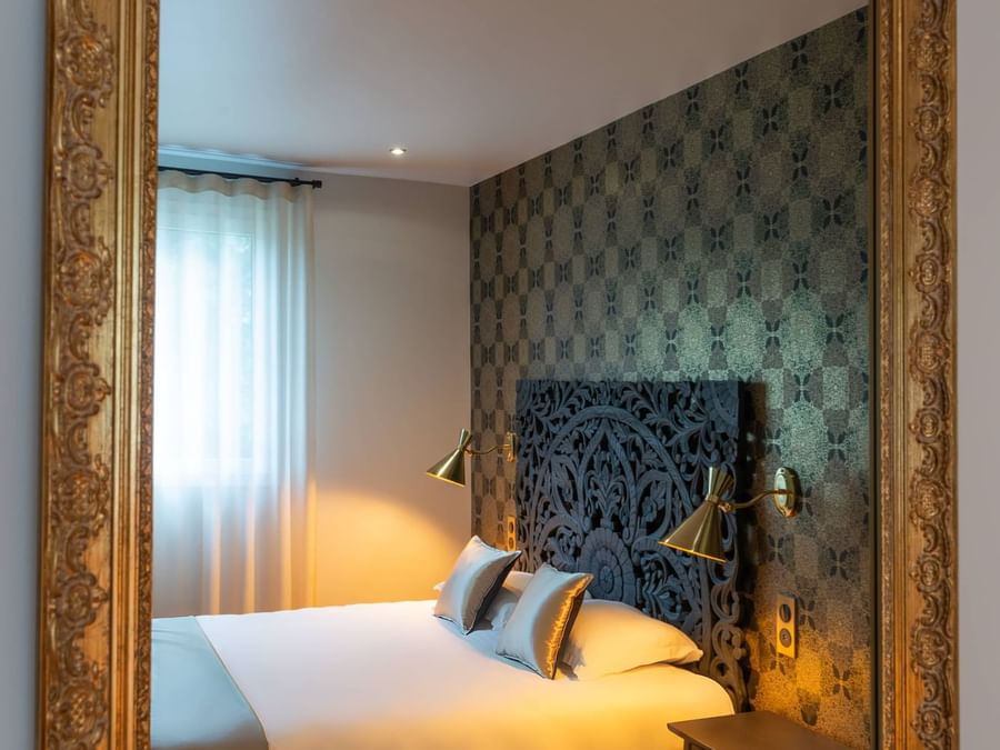Bathroom vanity in bedrooms at Chalet-Hotel Les Gentianettes
