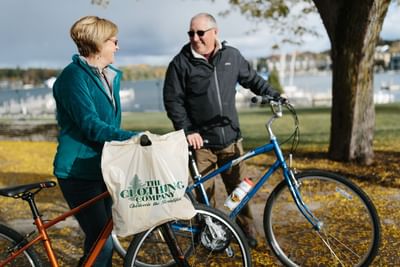 Older Couple on Bikes