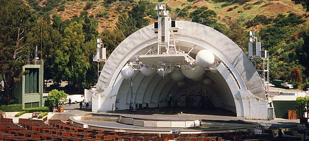 Empty stage at the Hollywood Bowl in the Hollywood Hills near Burbank