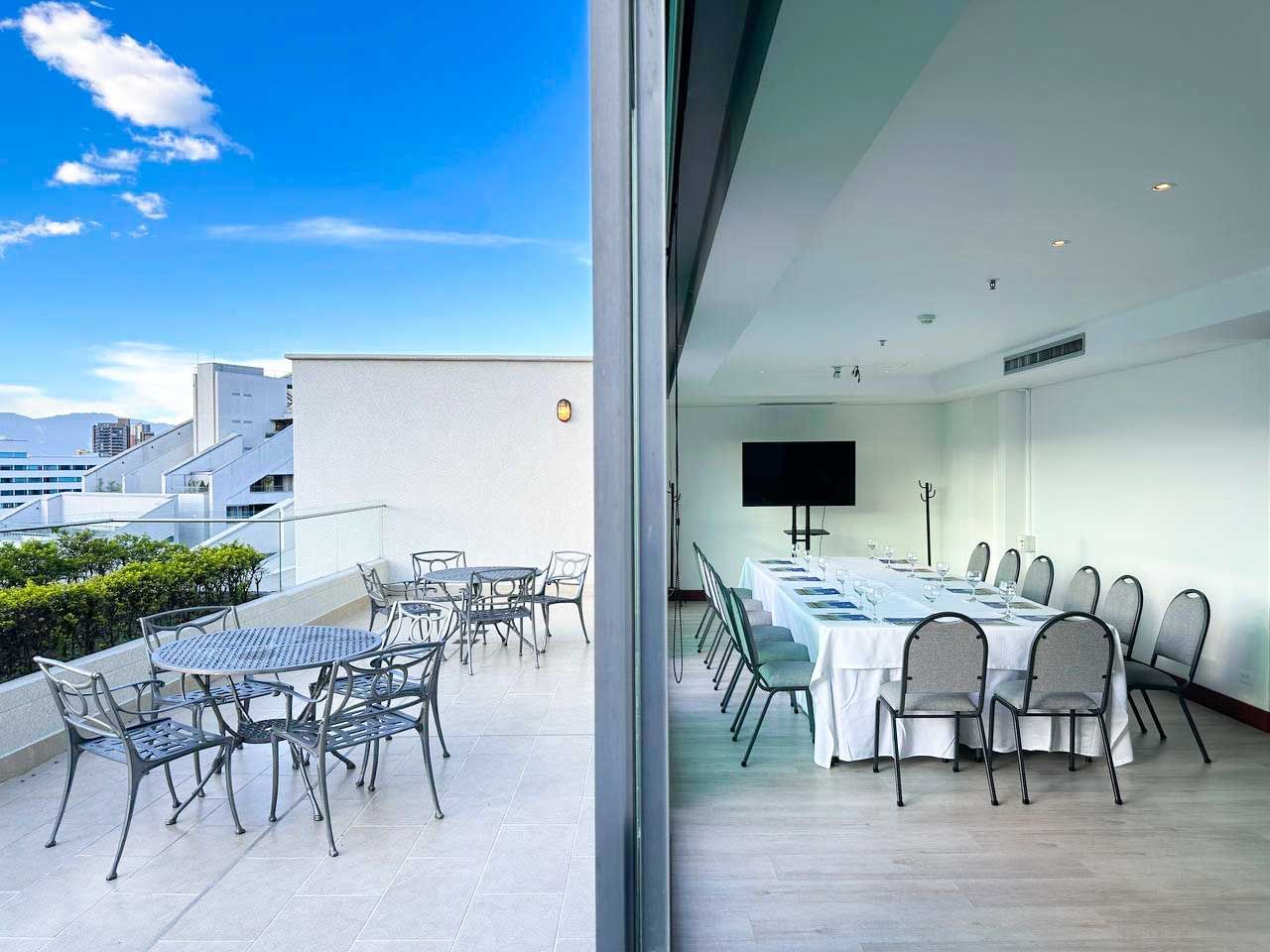Tables arranged in VIP Room at San Fernando Plaza Hotel