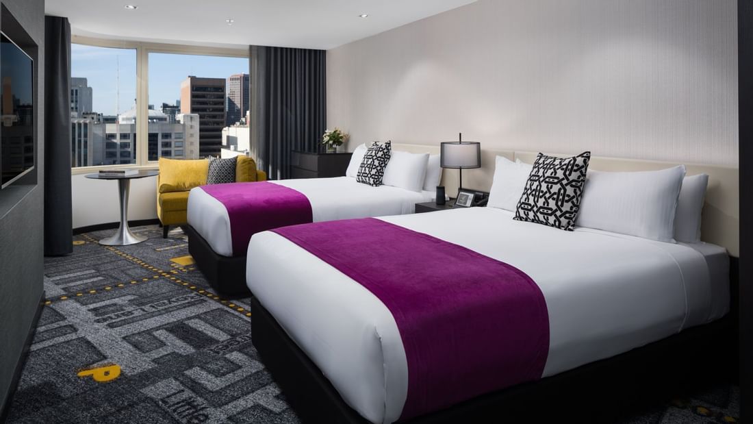 Interior of  Superior 2 Queen Bed at Pullman Melbourne CBD
