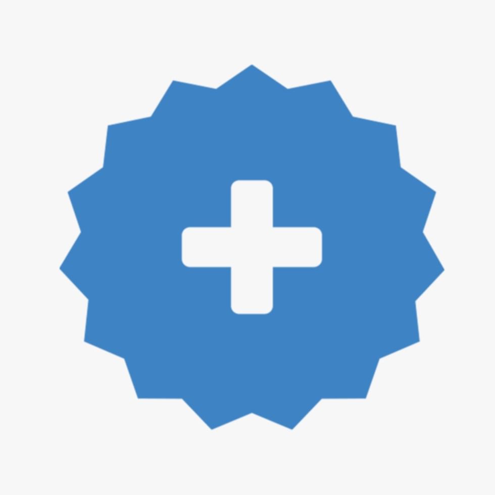 Blue badge with a white plus sign at Falkensteiner Balance Resort Stegersbach