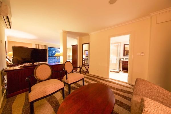 Living area in the Junior Suite at Kigali Serena Hotel