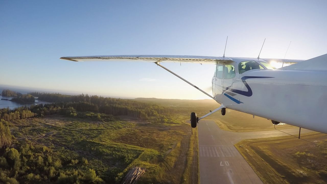 Airplane flying in the sky