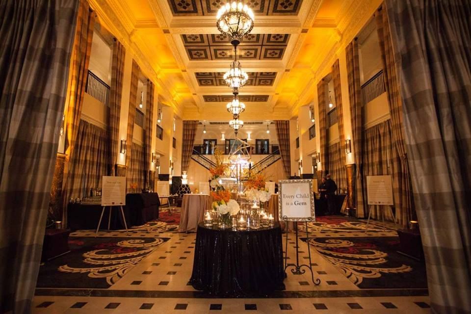 Interior of Grand Hall arranged for event at The Mayo Hotel