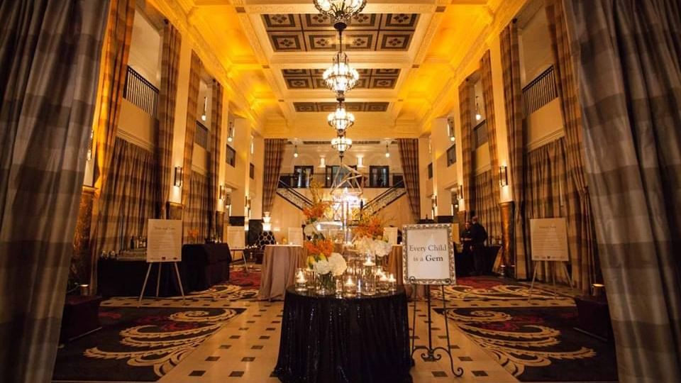 Interior of Grand Hall arranged for an event at The Mayo Hotel