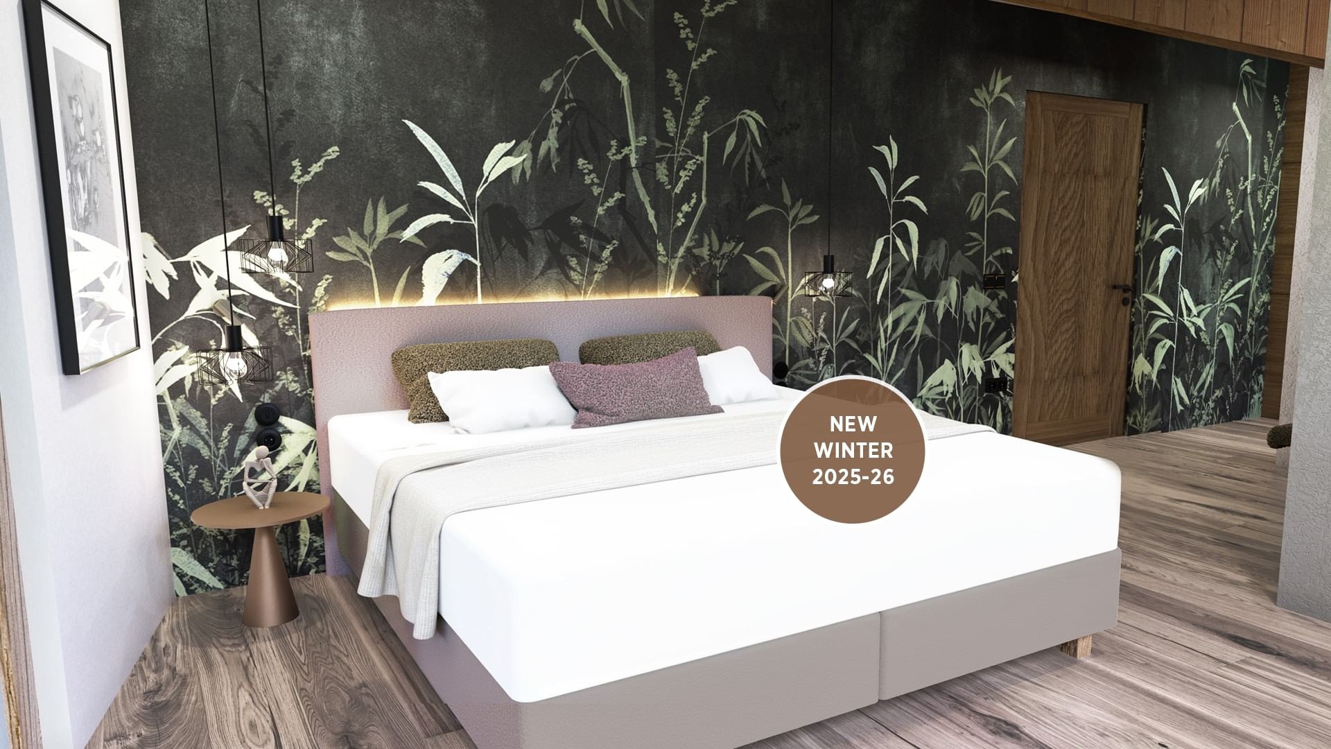 Zimmerdesign des Doppelzimmers Bergwald im Falkensteiner Hotel Antholz.