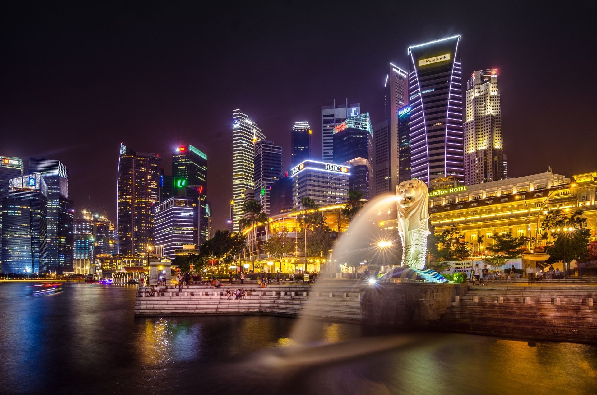 Night cityscape view of the city near Paradox Singapore