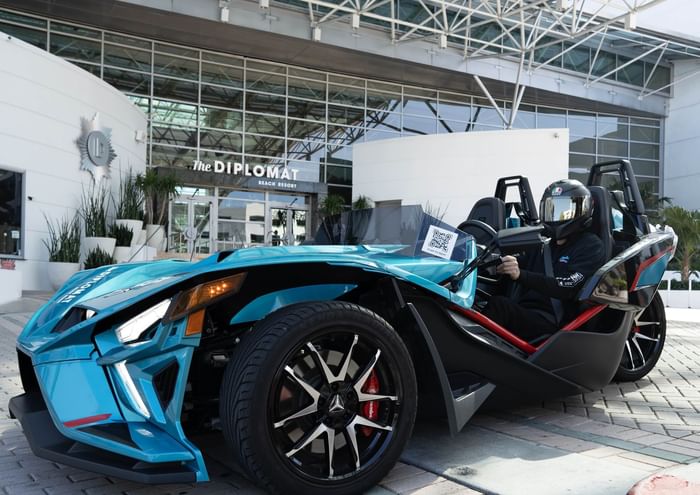 Polaris Slingshot parked outside at Diplomat Beach Resort