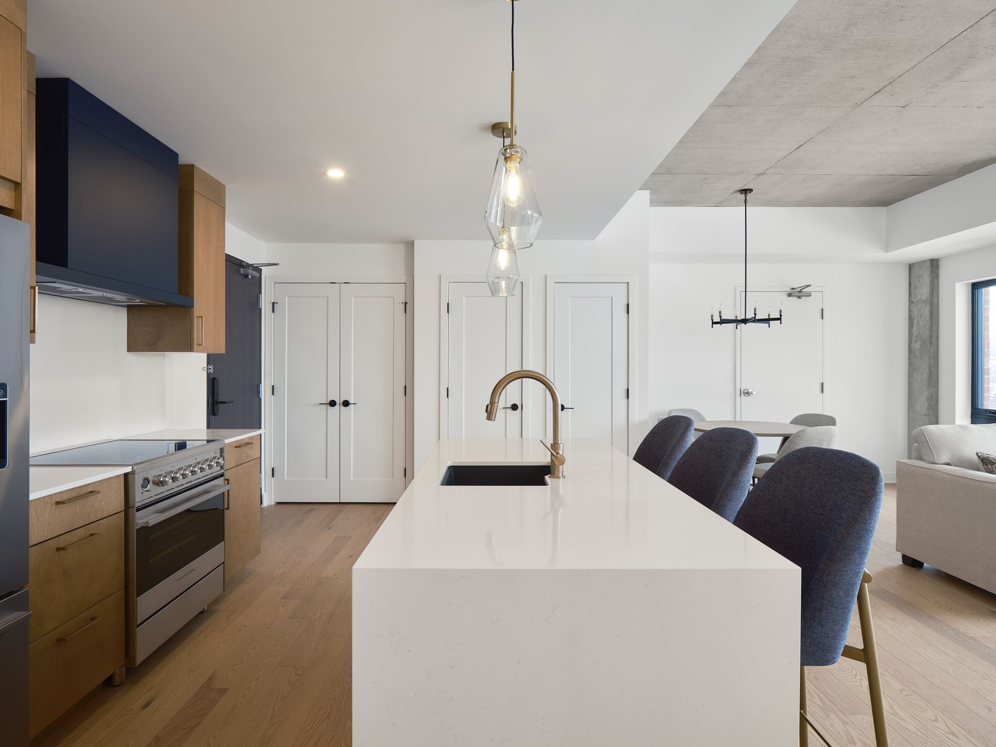 Kitchen area in 305 One Bedroom Suite at Quartier Des Marinas