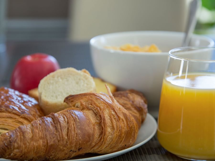 A breakfast meal served at Hotel Cholet Train Station
