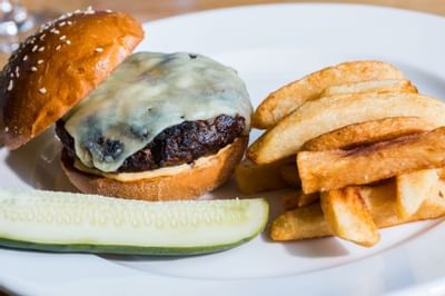 Burger & fries at Breakwater