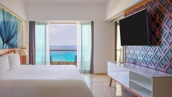 Viento Suite bedroom at Live Aqua Beach Resort Cancun