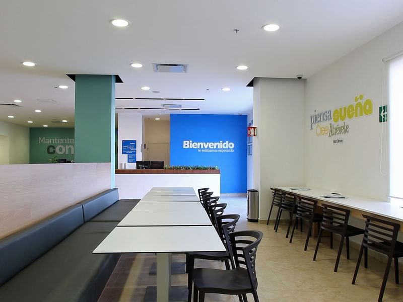 Dinning tables arranged in a breakfast room at One Hotels