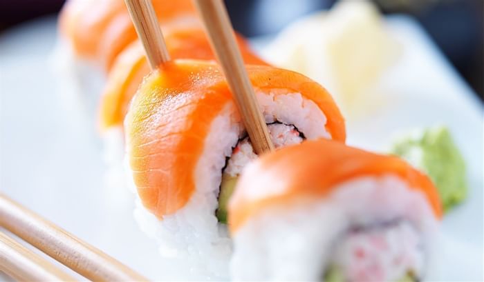 Close-up of a Sushi platter, Best food in Barbados at Accra Beach Hotel & Spa