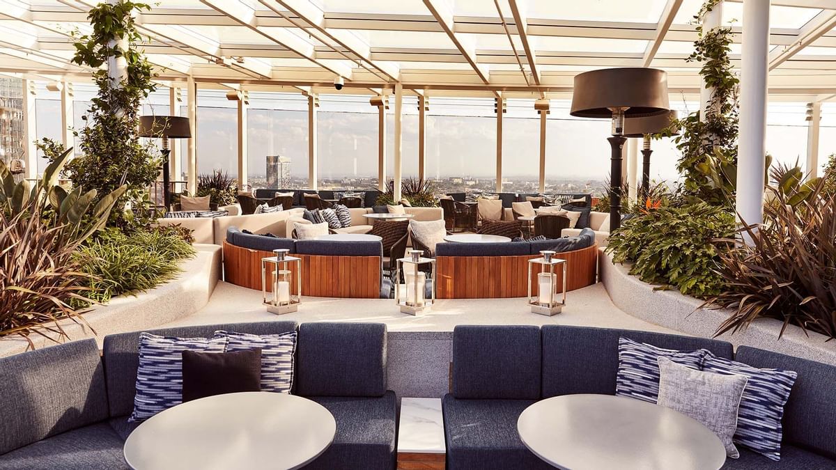 Seating area in CIRQ restaurant at Crown Towers Sydney