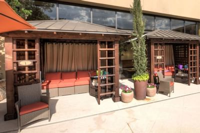 Exterior of the outdoor lounge at MCM Elegante Beaumont