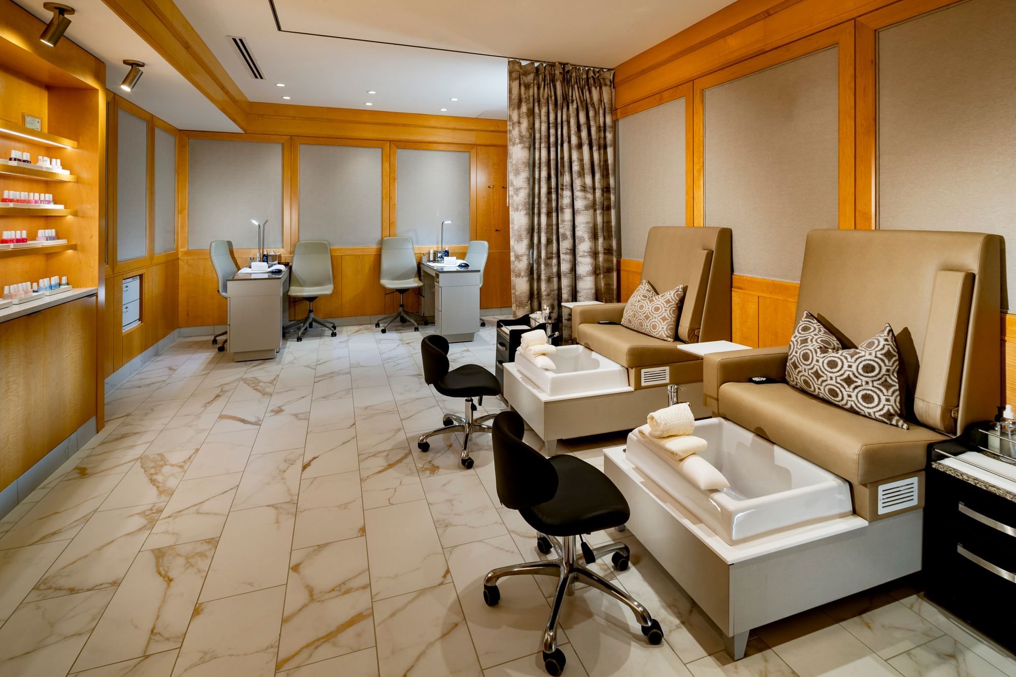 Manicure & pedicure treatment room in The Spa at The Umstead Hotel and Spa