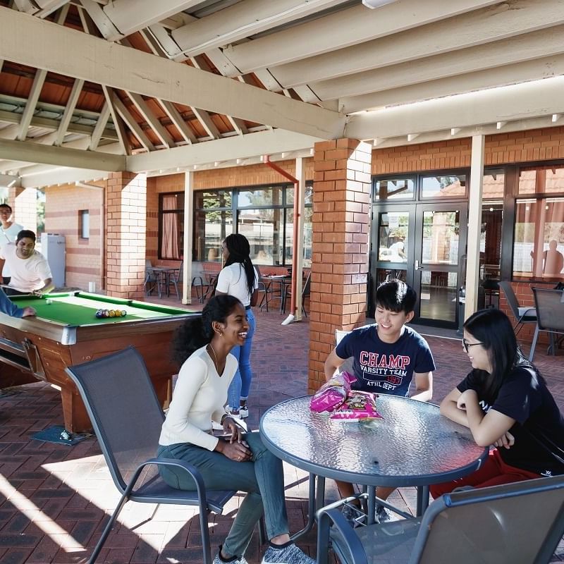 Guests socializing and relaxing at UniLodge at Curtin University Guild House.