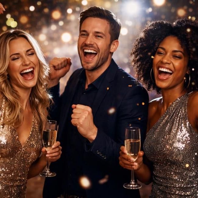 People dancing at a New Years Eve party featuring our article on 