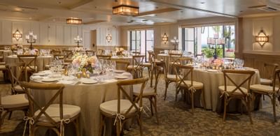 Banquet hall setup of Montecito room at Santa Barbara Inn