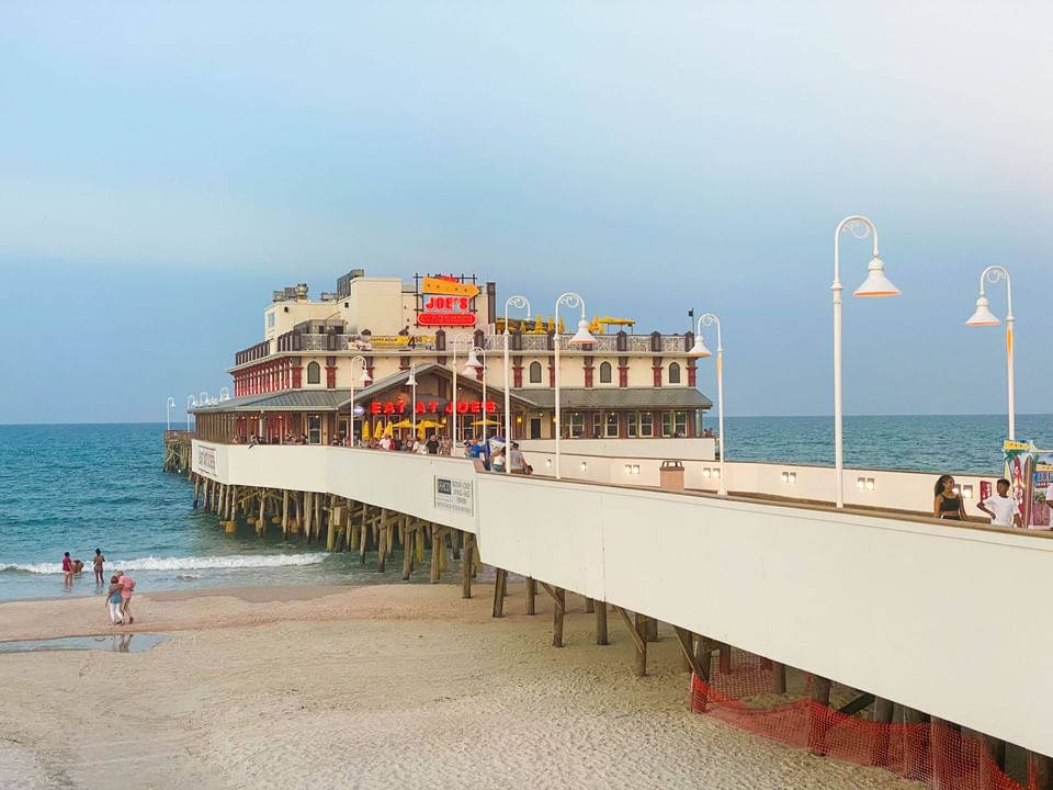 Restaurant on a pier near Ocean Court Beachfront Hotel