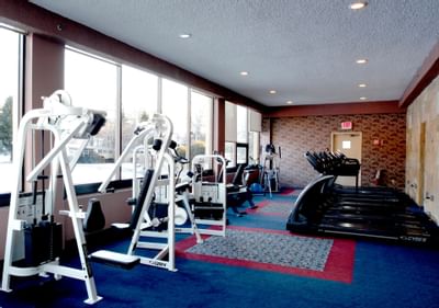 Fully equipped gymnasium at Honor’s Haven Retreat