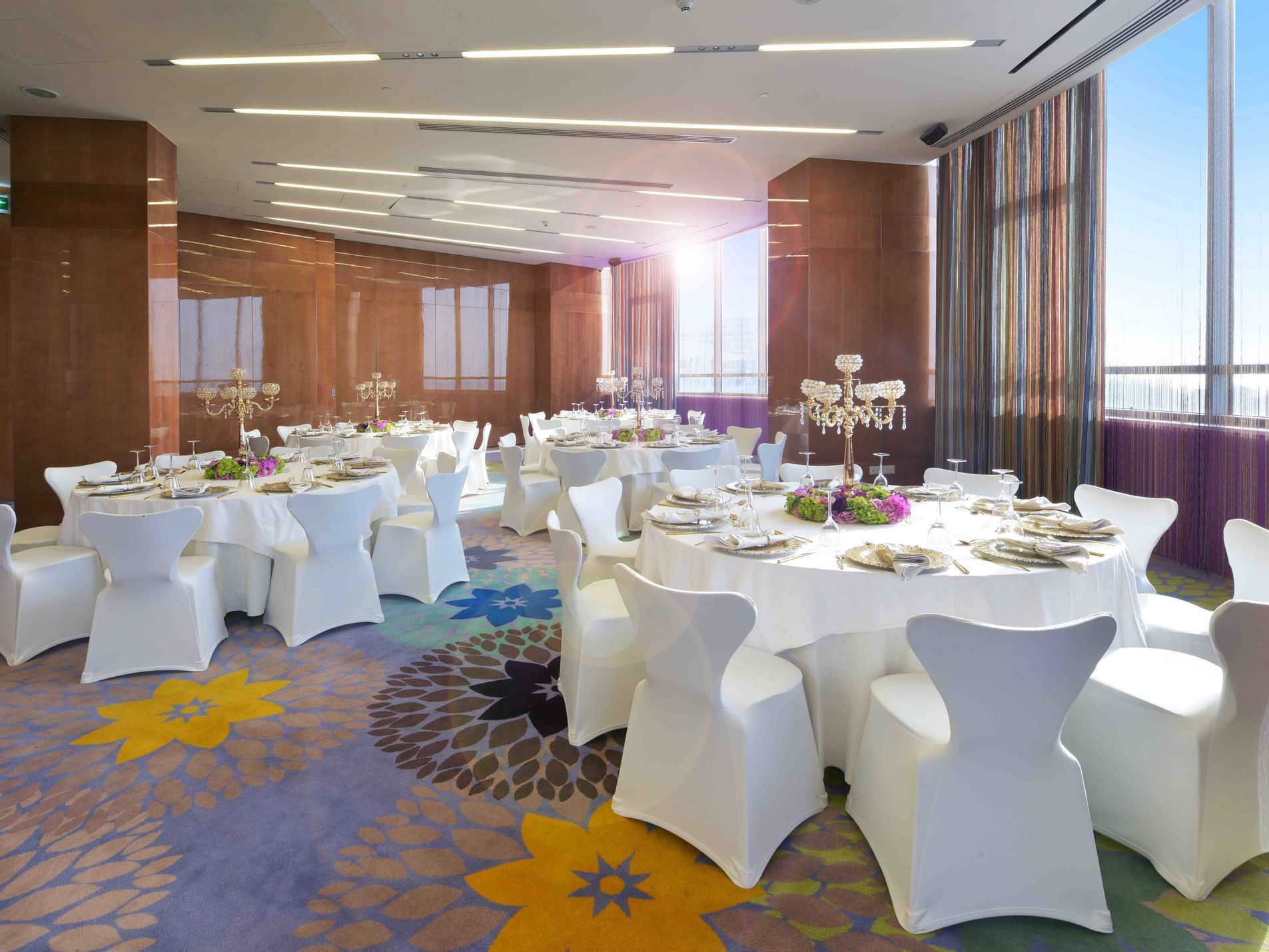 Banquet tables in Breesim Ballroom at Symphony Style