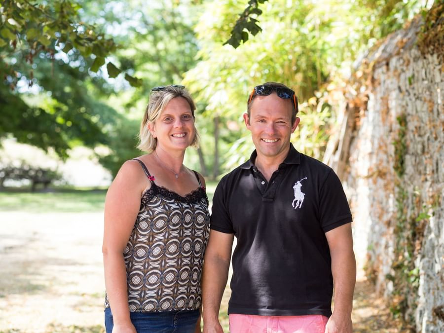 An image of Mike and Sonia at La Ferme des Mares