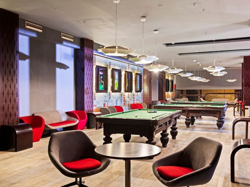 Pool table set up in sport bar at pickalbatros hotels & resorts
