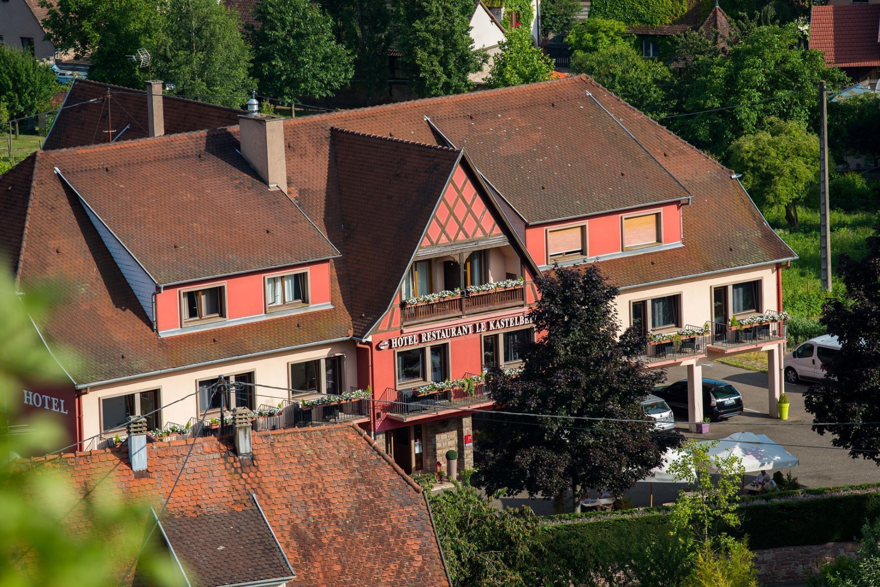 Aerial view of the Originals Le Kastelberg Exterior