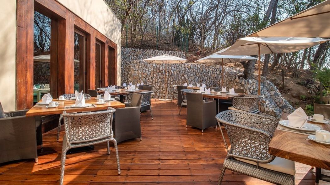 Terraza Rest organized tables at Celeste Beach CC Hotel