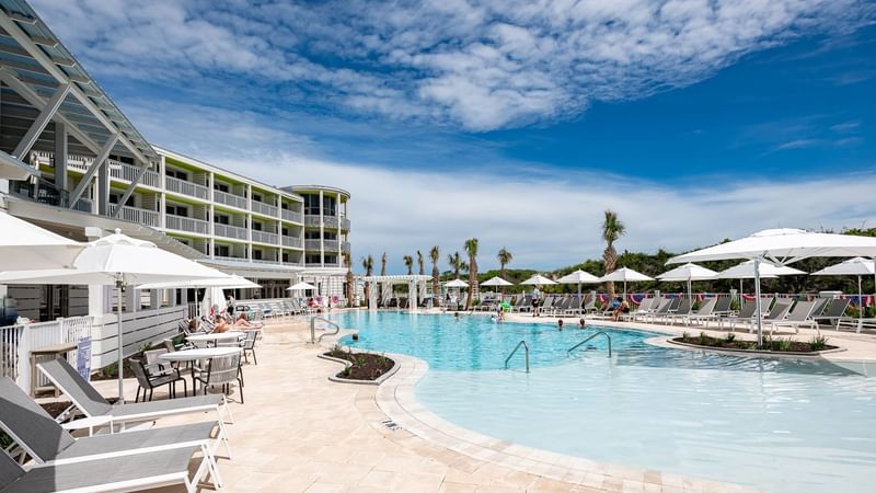 Sunbeds in the outdoor Family Pool at WaterColor Inn & Resort