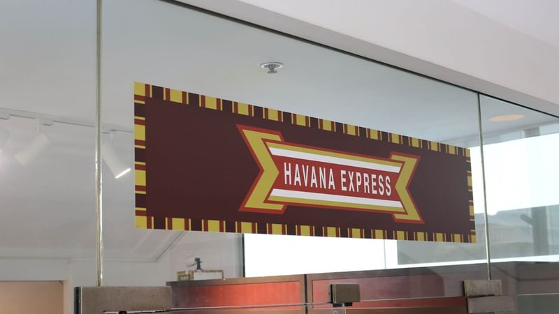 Havana Express name sticker shows at Fullerton Hotel Sydney