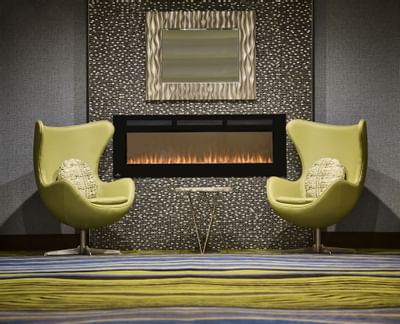 Two egg chairs in lobby at Waterfront Hotel Downtown Burlington