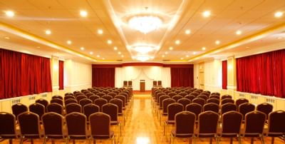 Seats set up in a conference hall