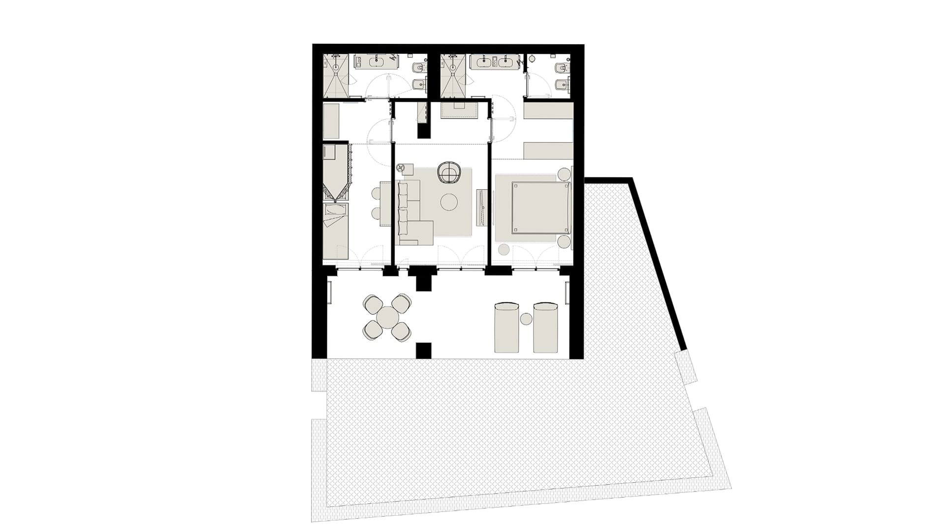 Floor plan of the Family Villa at Falkensteiner Family Resort Sicily in Licata.