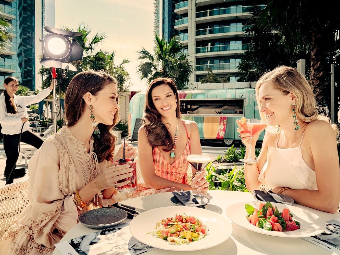 Ladies having lunch in Malibu Deck at Paramount Hotel Dubai