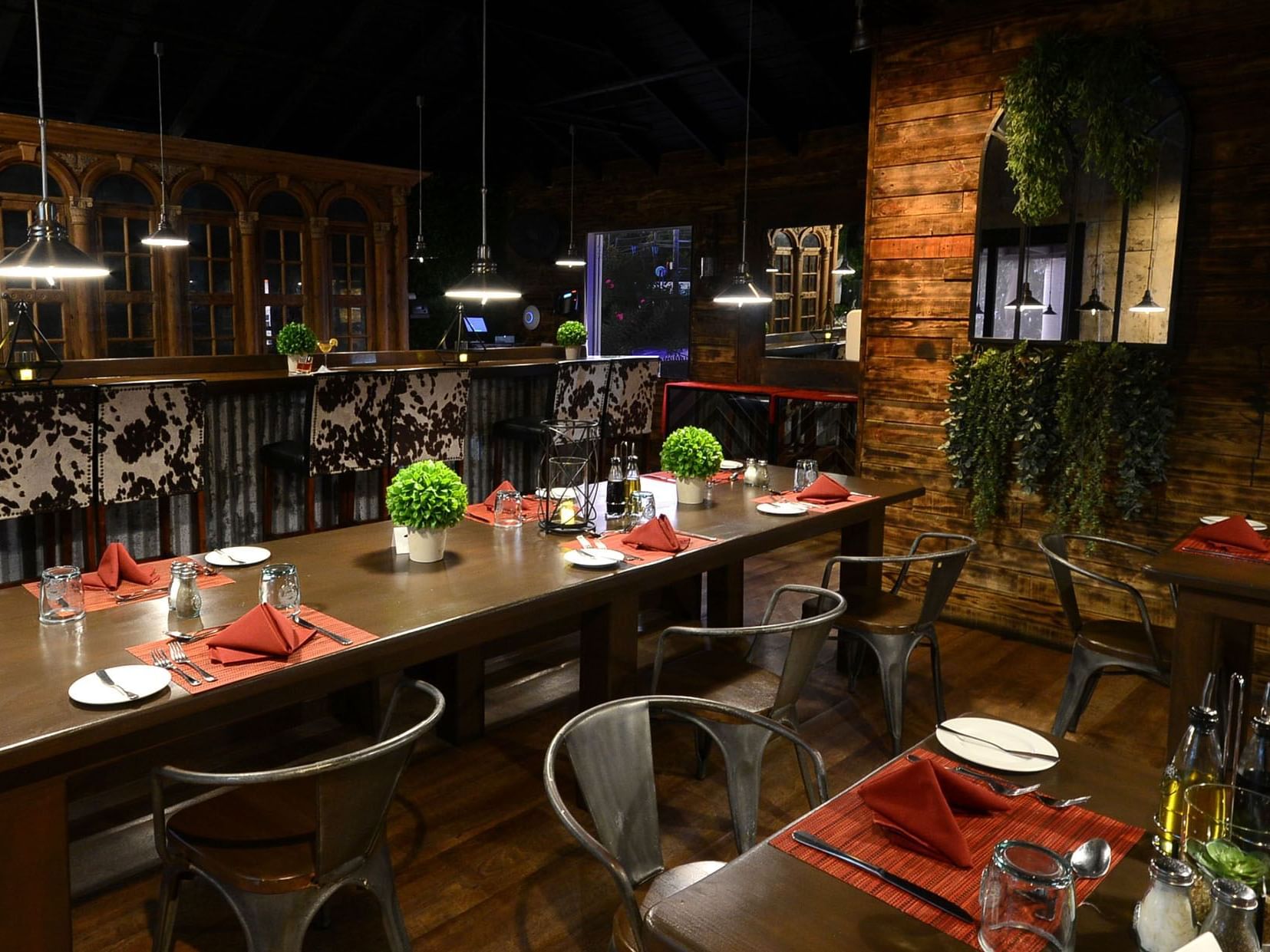 Arranged dining area in Sizzle Steakhouse at Sugar Bay Barbados