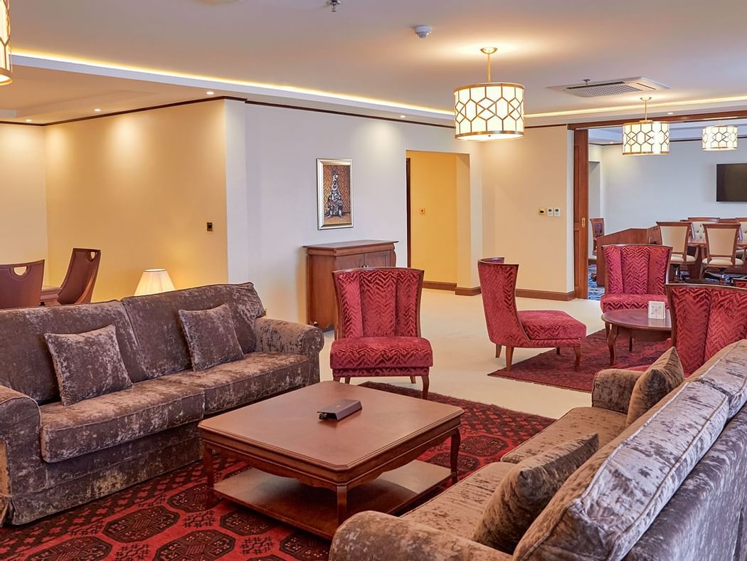 Lounge area in Presidential Suite at Goma Serena Hotel