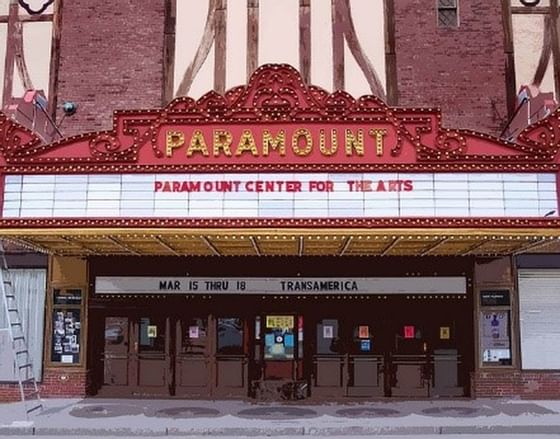 Entrance of Paramount Theater near The Abbey Inn