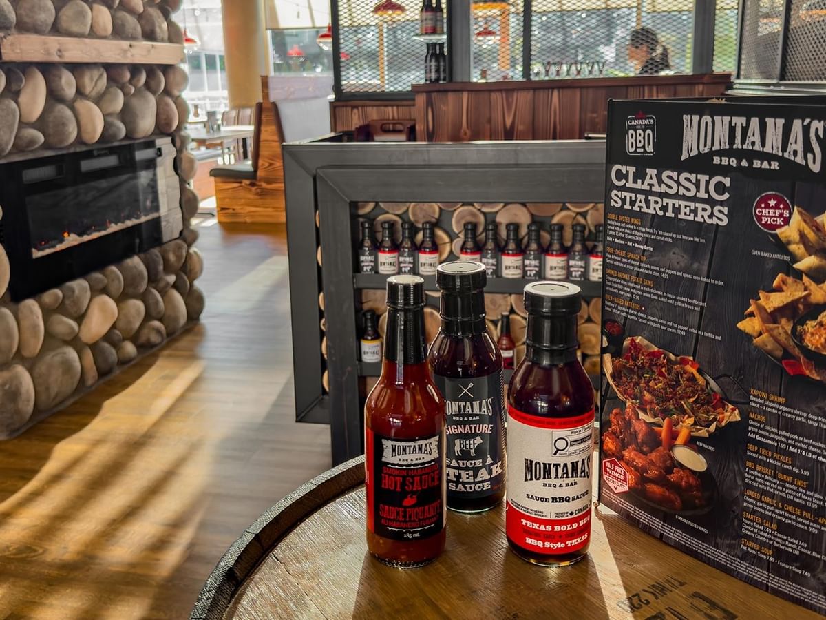 Montana's BBQ & Bar menu and sauces.