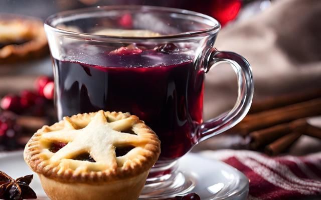 mince pie with mulled wine